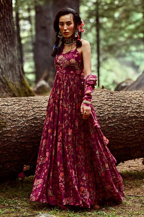 Grape Purple Printed Jacket Dress